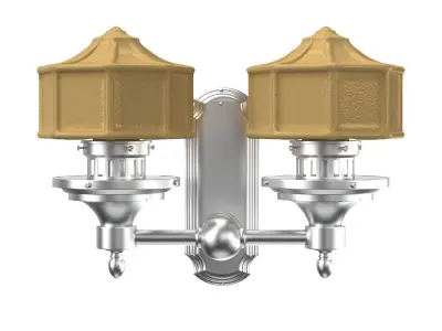 Brushed Nickel Industrial Wall Mount Light 3D model