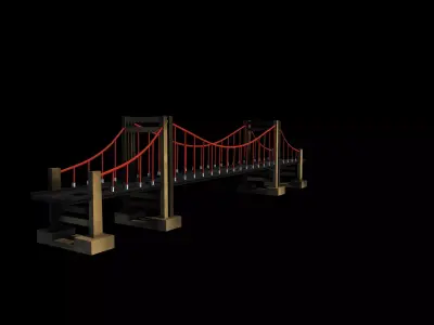 Suspension Bridge 03 3D model