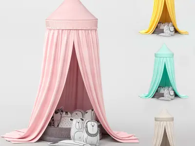 Bed canopy boho maxi vanilla 3D model