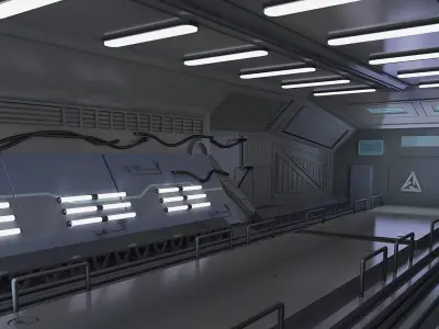 space stations passages sci fi scenarios labs spaceship 3D model