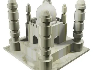 Cartoon Marble Palace Low-poly 3D model