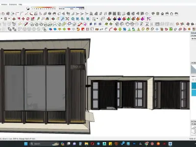 Single story office building 3d model 3D model