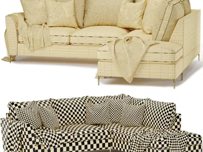 Legend Fabric Corner Sofa 3D model