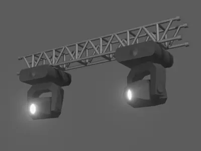 Stage Lights with Truss Beam Low-poly 3D model