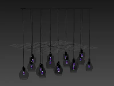 PAXTON GLASS 16-LIGHT PENDANT 3D model
