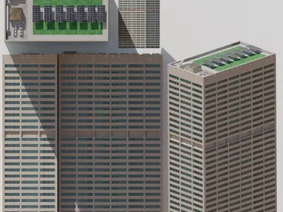 Residental Building Low-poly 3D model