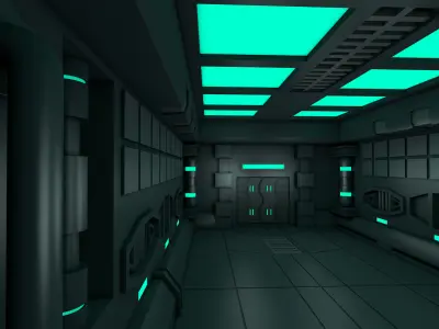 Sci fi Interior 3D model 29