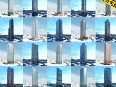 52 Skyscrapers 3D model