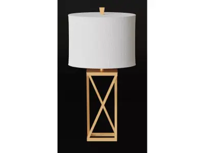 Table Lamp with Fabric Shade Low-poly 3D model