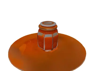 Realistic Saffron Spice Glass Jar Low-poly 3D model