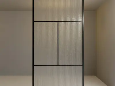 Glass partition door Low-poly 3D model