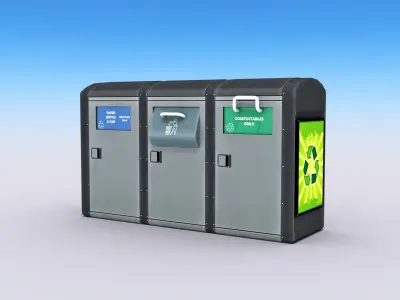 Recycling Container Low-poly 3D model