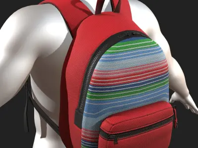 Backpack Camping Generic Color 3d  Low-poly 3D model