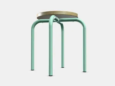 DOMSTEN Stool Low-poly 3D model