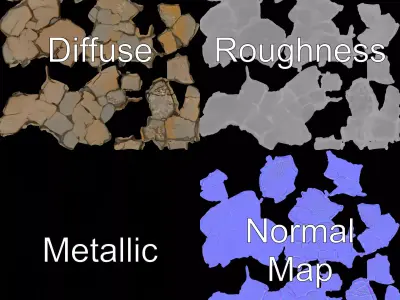 Cracked Stone Surface model pack Texture