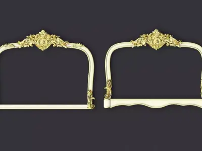 single bed headboard and footboard 3D model