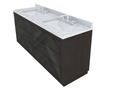 Restoration Hardware- Herringbone Vanity Cabinet-001 3D model