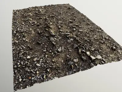 Pebble soil photoscanned 3D model