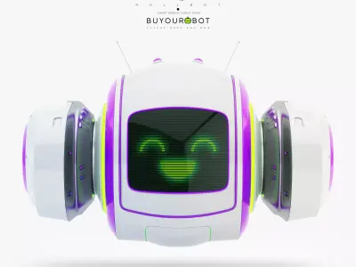 Cute levitating robot bot toy 3D model