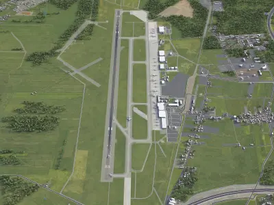 Katowice Airport Low-poly 3D model