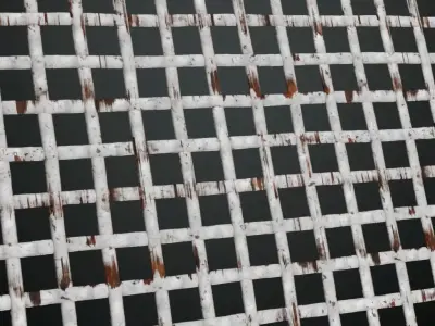 Large Squares Metal Perforated PBR Seamless Texture