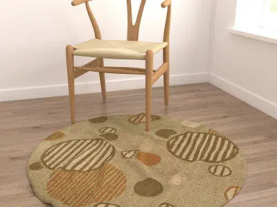 Round Rug Set 189 3D model