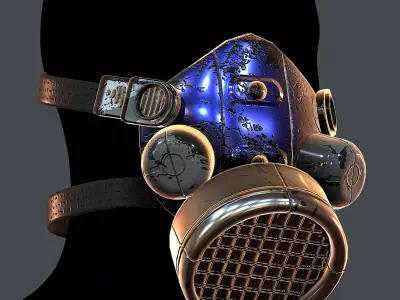 Gas mask helmet 3d model scifi Low-poly  Low-poly 3D model 424