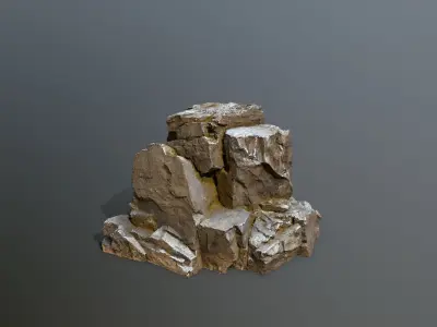 Old Rock Set Low-poly 3D model
