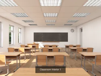 School Collection 3 lockers wall decal 3D Model Pack