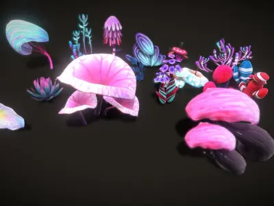 Cartoon Seaweed5 Low-poly 3D model