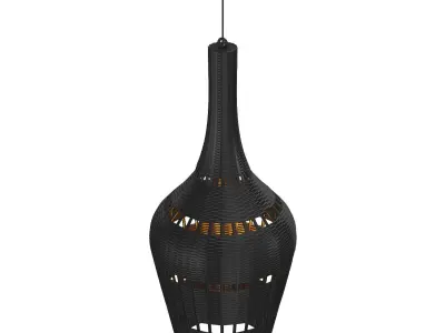 Montauk Handwoven Rattan Teardrop Pendant 20 Inch 3D model