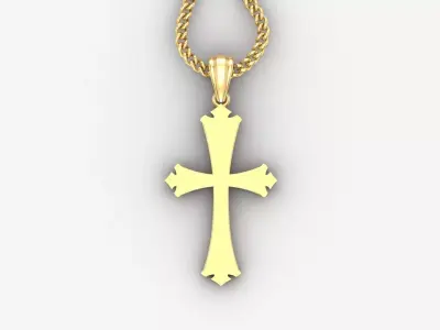 Light Gold 18K Cross Pendant 1CP008 3D print model