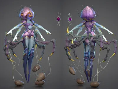 Spider GIrl Low-poly 3D model