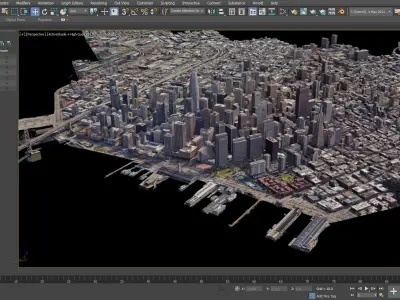 San francisco 3D Skyline City Map Low-poly 3D model