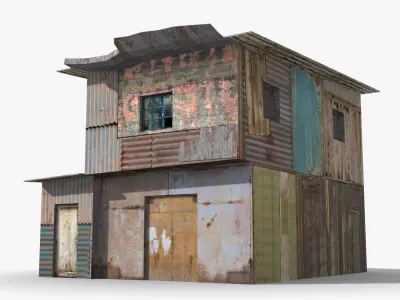 Slum x4 Low-poly 3D model