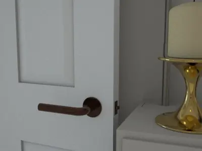 simple modern brass lever door handle Low-poly 3D model