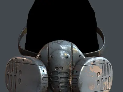 Gas mask helmet 3d model scifi Low-poly  Low-poly 3D model 486
