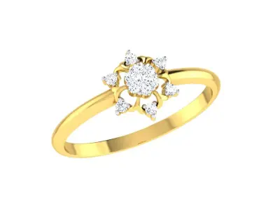 Light Weight Gold Diamond Rings-R-4148 3D print model