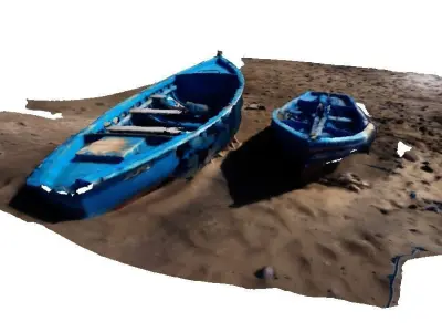 Boats on the sand 3D model