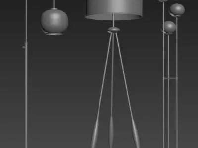 Modern Floor Lamps Collection 3D model