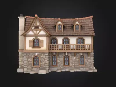 Cozy Cottage Low-poly 3D model