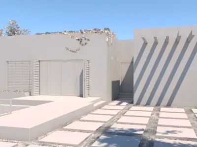 Exterior House Scene 4 - White Villa 3D model