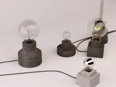 Table lamps set 1 3D model