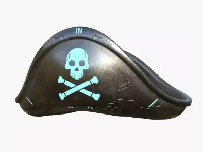 SciFi Pirate Hat A01 - Futuristic Character Design Low-poly 3D model