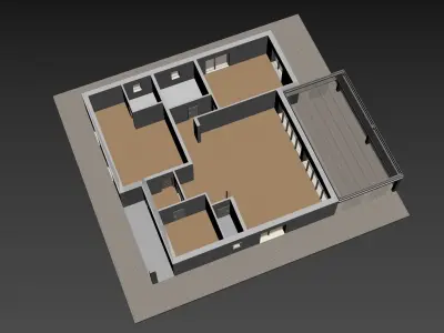 Modern house Low-poly 3D model Low-poly 3D model purchase