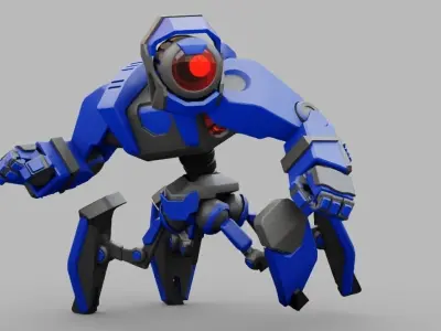 Spider robot rigged - animated character 3D model