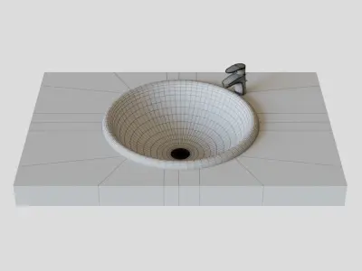 Roca Foro sink D40 cm built-in top 327872000 3D model
