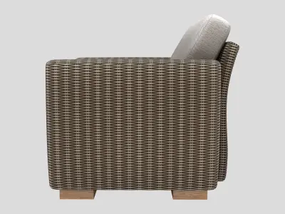 Outdoor Rattan Armchair Low-poly 3D model