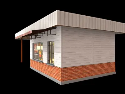 fast food shop Low-poly 3D model