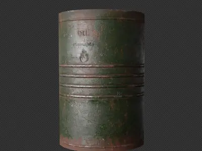 Rusty barell Low-poly 3D model